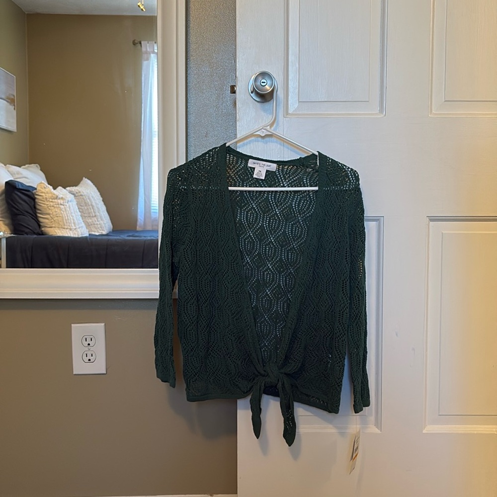 NWT Skye’s the Limit Green Crochet Sweater